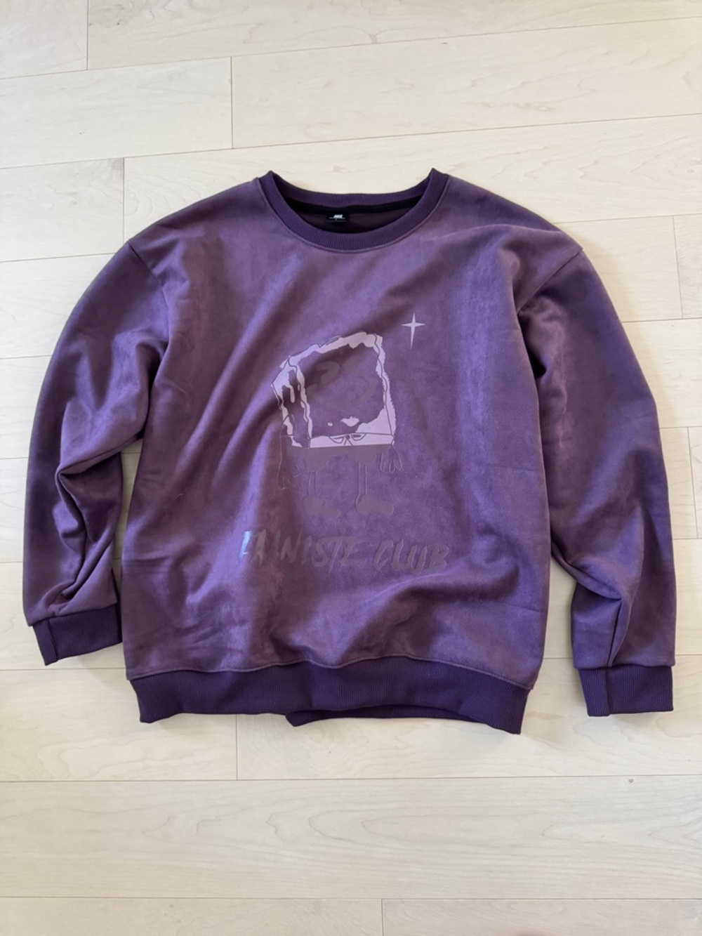 Faux Suede Purple Crewneck Unisex sweatshirt